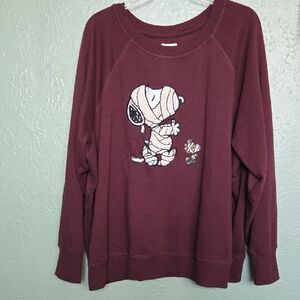 Maurices Red and White Hoodie Sweatshirt